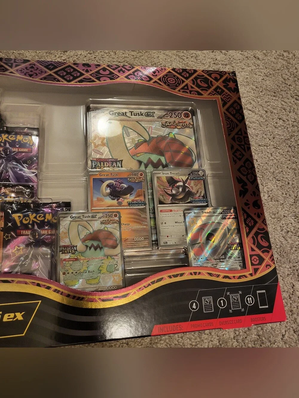 Pokemon Paldean Fates Great Tusk Ex & Iron Treads Ex Premium Collection New